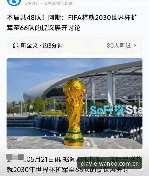 世界杯扩军至66队深度观察：中国男足迎来新曙光？万搏体育平台赛事资讯完整指南